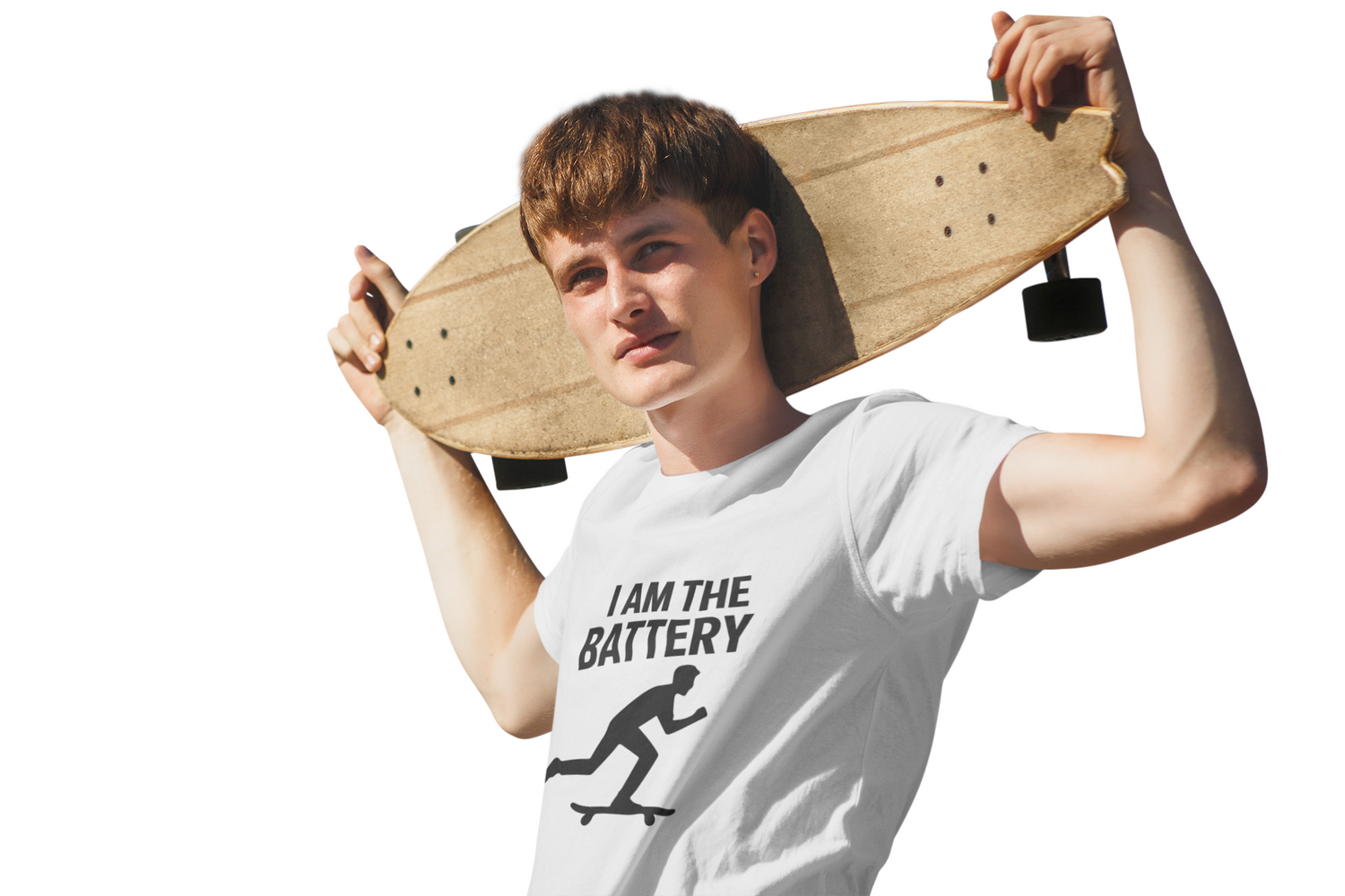Skateboarder Tri-Blend Tee - 'I am the battery' design