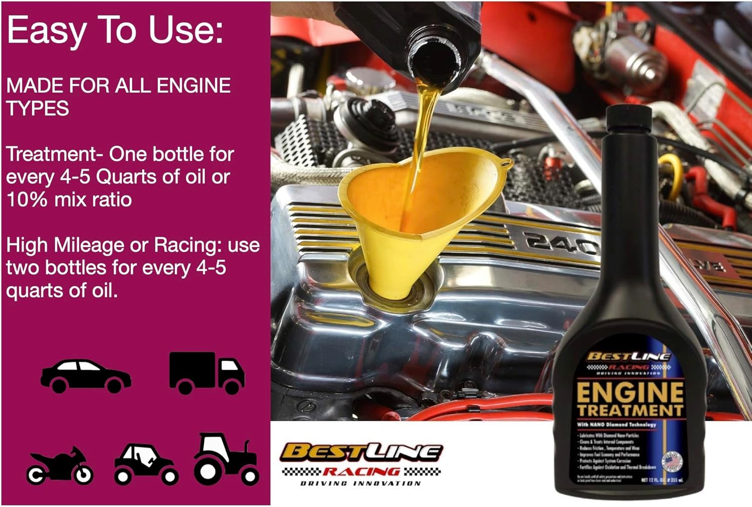 BestLine Racing Diamond Nano-Lube Engine Oil Treatment BestLine Racing Diamond Nano-Lube Engine Oil Treatment